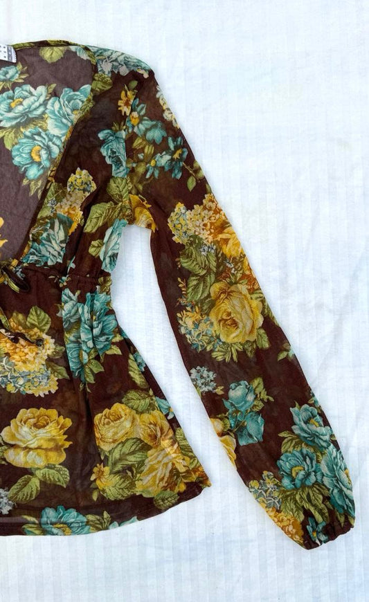 Bershka Vintage Floral Cover-up Top