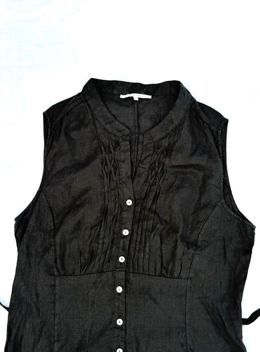 Classic Black Tie-Up Blouse