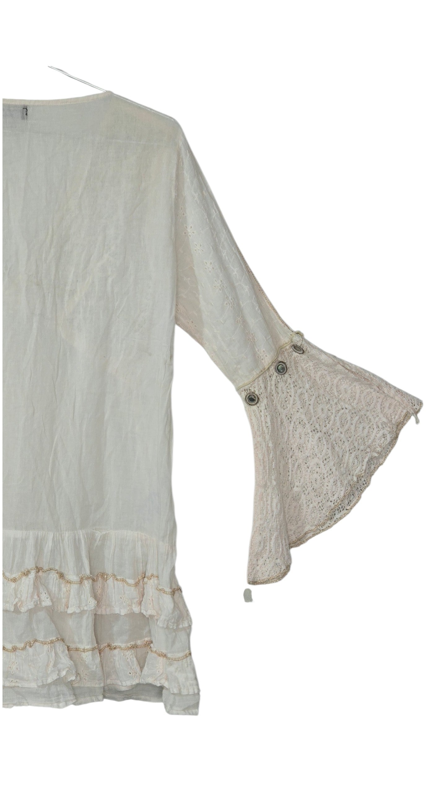 Boho Lace Bell Sleeves Tinted Dress