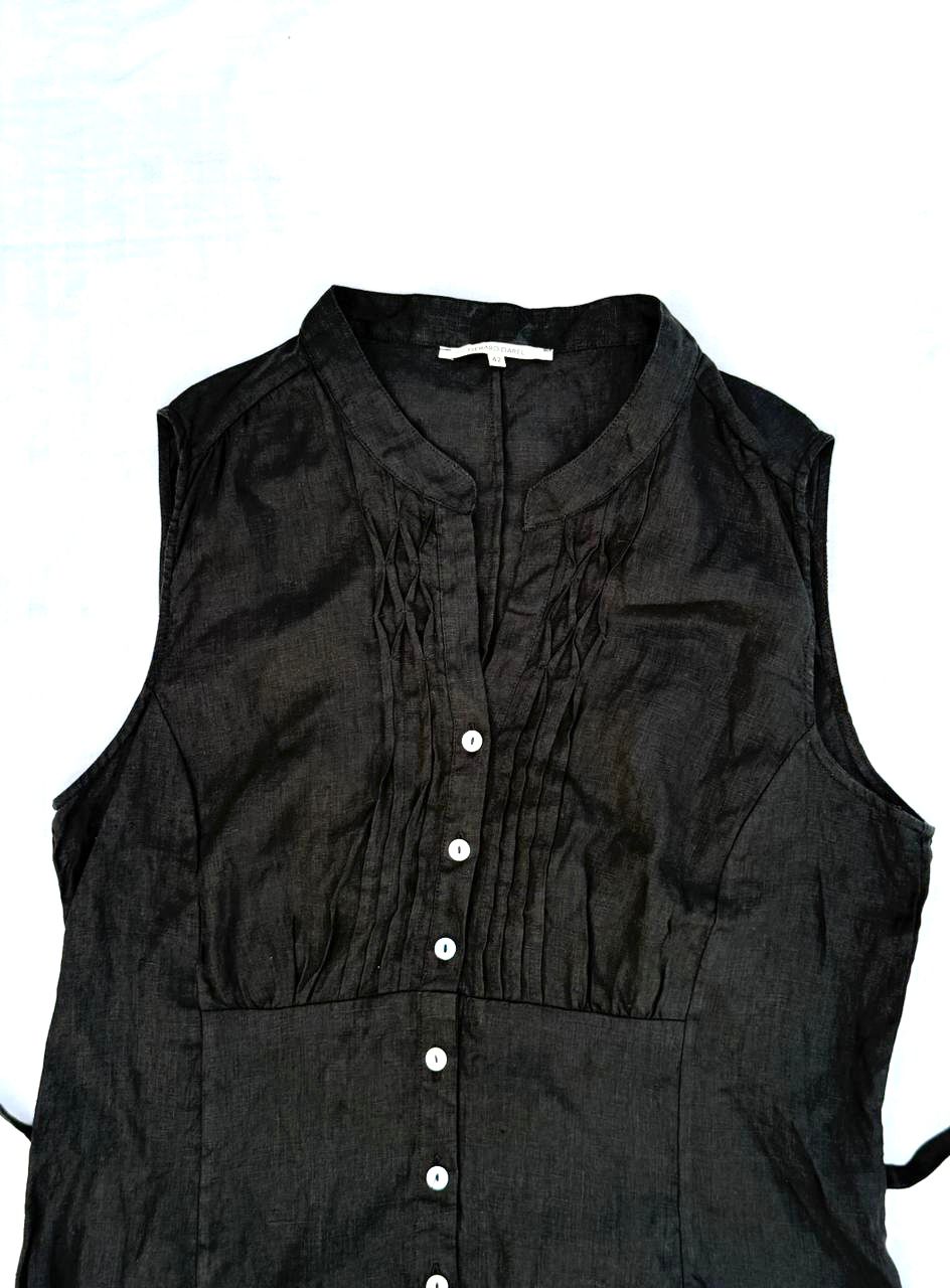 Classic Black Tie-Up Blouse