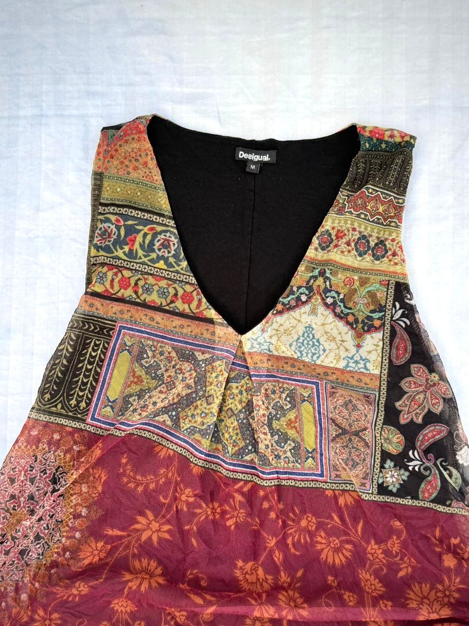 Vintage Mosaic Floral Flare Top
