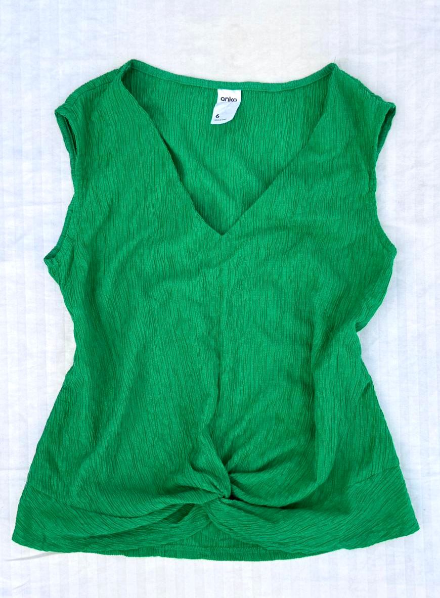 Anko Forest Green Twist Hem Top